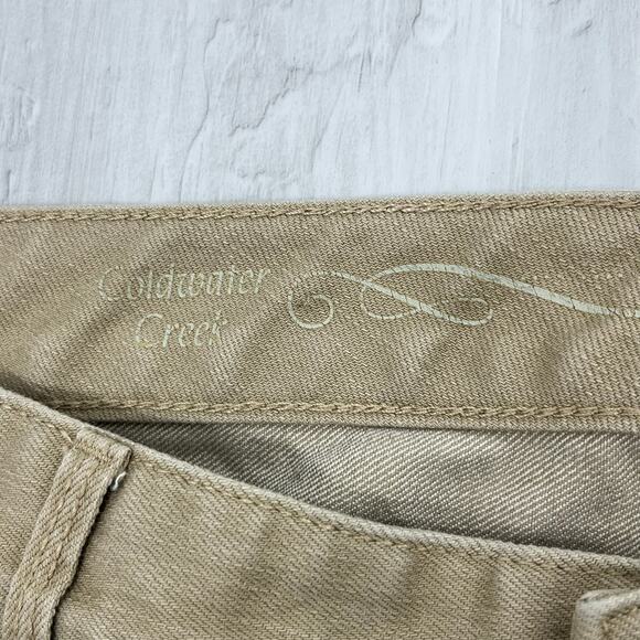 Coldwater Creek Tan Chino Khaki Plain Basic Plain Work School Capri Pants 10 - Picture 3 of 10
